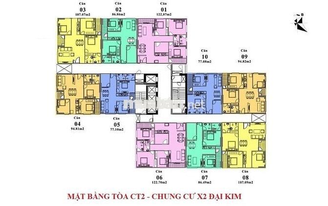 Chính chủ bán căn hộ 3 phòng ngủ 82m2 chung cư X2 Đại Kim