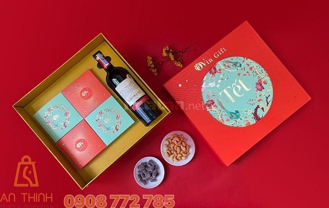 hộp giấy đựng quà tết 2026, hộp quà tết giấy cao cấp