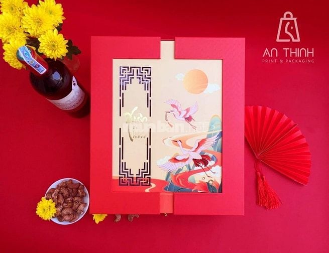 hộp giấy đựng quà tết 2026, hộp quà tết giấy cao cấp