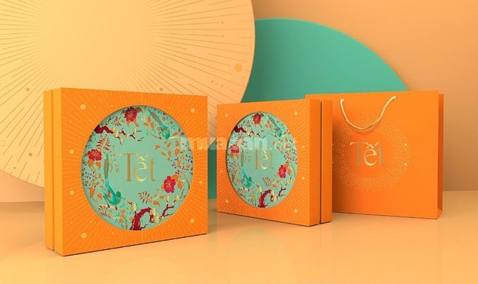 hộp giấy đựng quà tết 2026, hộp quà tết giấy cao cấp