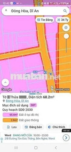 Đất mặt tiền sân vận động Dĩ An, P Đông Hòa, Tp Dĩ An