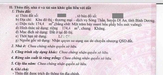Đất xây Biệt thự khu VinCom Dĩ An, P Dĩ An, Tp Dĩ An.