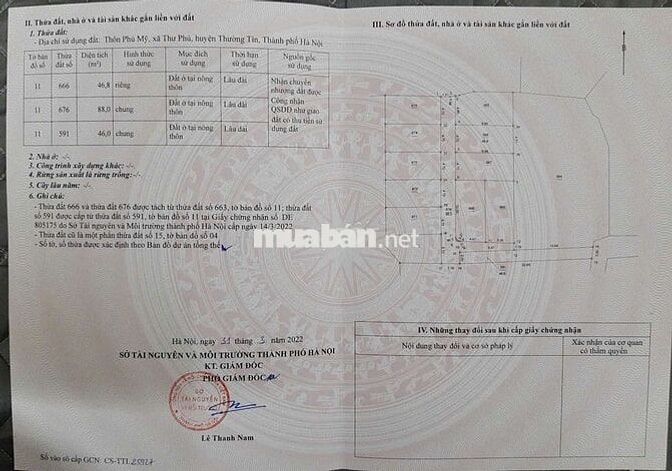 🌞 BÁN ĐẤT ĐẸP – THƯ DƯƠNG - THƯ PHÚ - THƯỜNG TÍN -HÀ NỘI 
🔹 Diện tíc