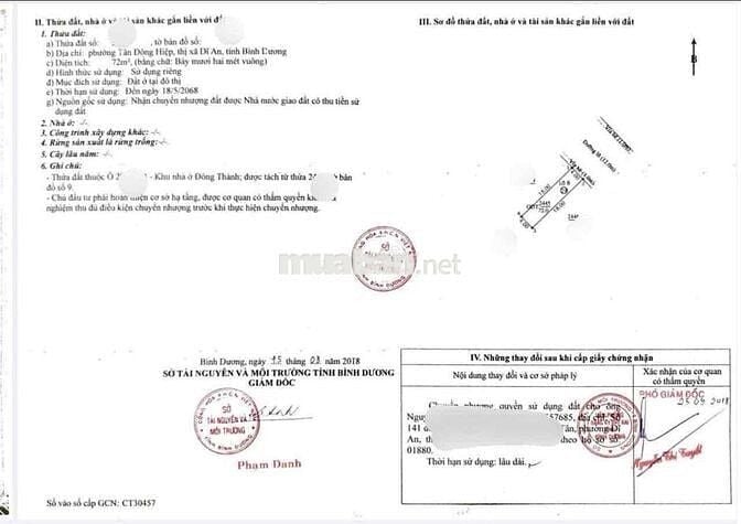 Đất gần Tư Chiêu liêu, P Tân Đông Hiệp, Tp Dĩ An.