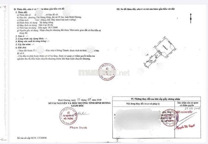 Đất gần Tư Chiêu liêu, P Tân Đông Hiệp, Tp Dĩ An.