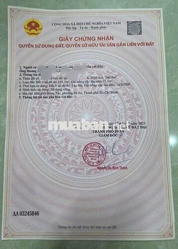 Đất gần chợ Dĩ An 1, phường Dĩ An Tp Dĩ An