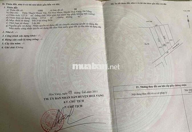 Bán đất giá rẻ trung tâm xã Bà Nà sát chợ