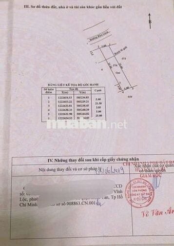 Đất mặt tiền Bàu Lách - Nhuận Đức: dt 124m2 - thổ 91m2. Giá 720 triệu