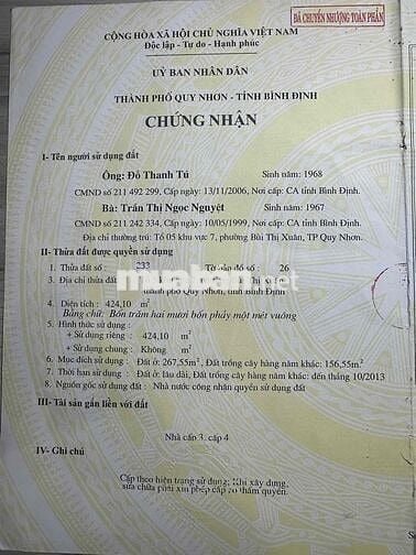 Nhà mặt tiền 9m  kinh doanh sầm uất thành phố Quy Nhơn, Gia Lai
