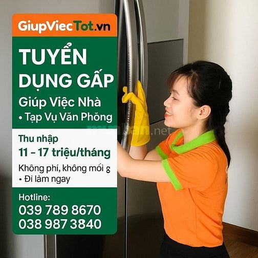 [Lương Cao] Tuyển dụng 7 tạp vụ, giúp việc nhà chính chủ uy tín