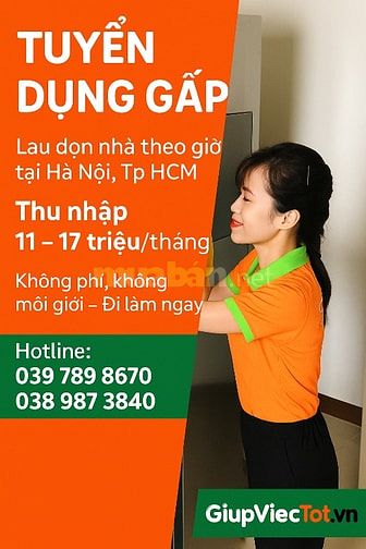 [Lương Cao] Tuyển dụng 7 tạp vụ, giúp việc nhà chính chủ uy tín