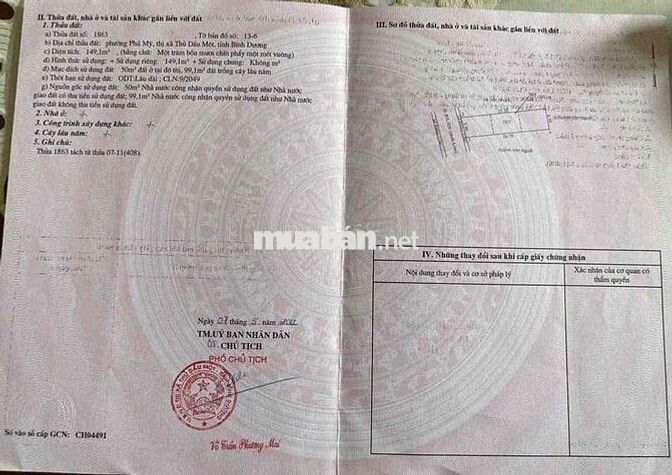Bán Đất Mặt Tiền DX 026 Phú Mỹ