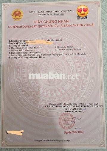 Giảm 100 triệu Khu nhà ở Sài Gòn land Phường long nguyên TP HCM