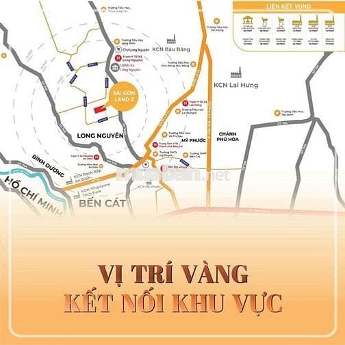 Giảm 100 triệu Khu nhà ở Sài Gòn land Phường long nguyên TP HCM