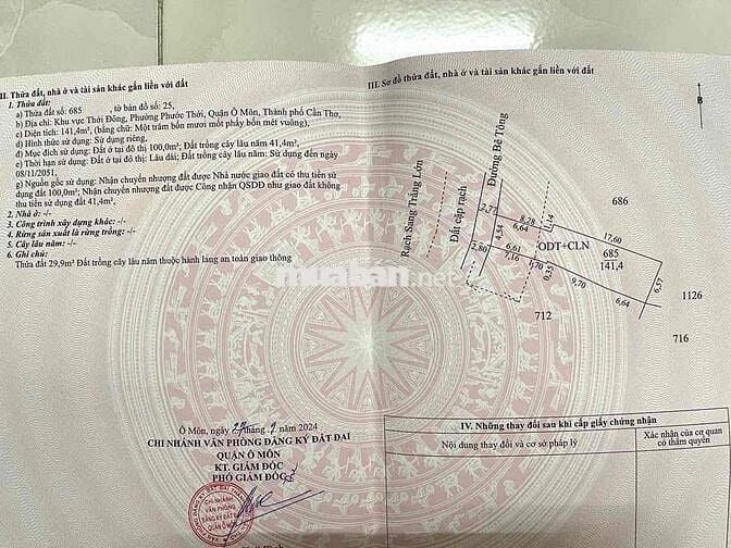 Bán Nhà cấp 4 phường phước thới tp cần thơ