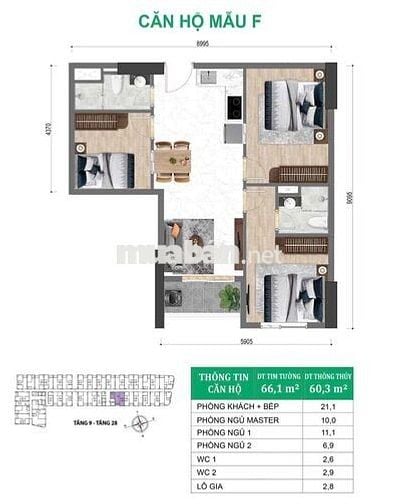 CẦN BÁN CĂN HỘ CHUNG CƯ BCONS CITY HCM, LOAI 3Pn2wc VIEW ĐÔNG TỨ TRẠCH