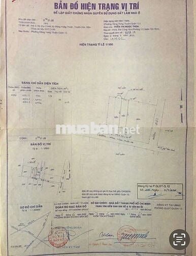CHỦ BÁN ĐẤT SHR 5X30M MẶT TIỀN ĐÔNG HƯNG THUẬN 8, N.V.QUÁ Q12 CŨ