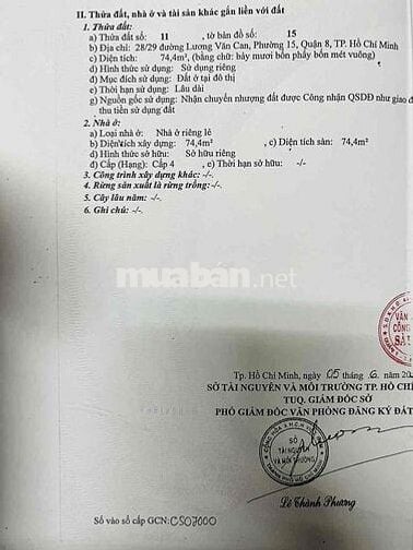 Bán Gấp Căn Nhà Hẻm 28 Lương Văn Can P15 Q8 TPHCM