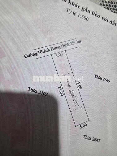 BÁN LÔ ĐẤT MẶT TIỀN ĐƯỜNG HƯNG ĐỊNH THUẬN AN BÌNH DƯƠNG