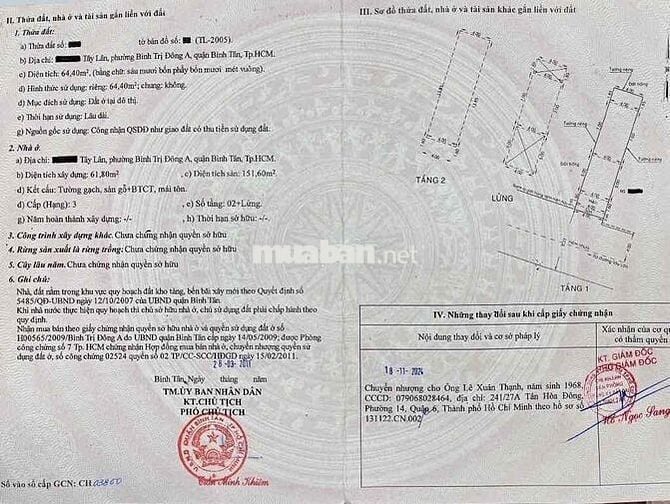 Tây Lân - Hl2 Nói Dài - Bình Tân  Đường Nhựa 8m - Nhà Mới 3 Tầng 3pn 6