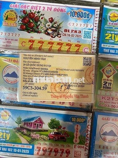 Scoopy indo xanh vàng đỏ màu hiếm bsđg 50AA00444