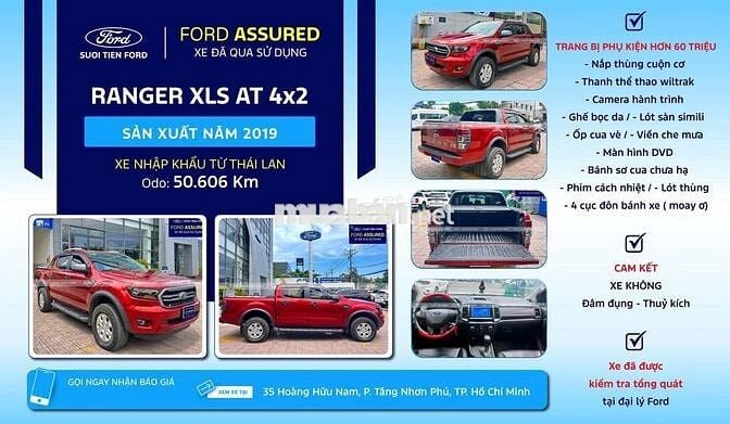 Ford Ranger XLS AT 4x2 Đỏ 2019