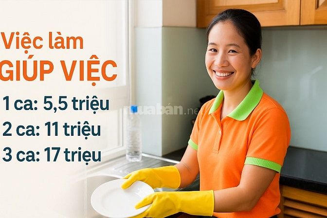 TUYỂN GẤP 5 GIÚP VIỆC THEO GIỜ | THU NHẬP ĐẾN 17 TRIỆU/THÁNG