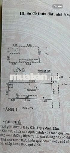NHÀ MẶT TIỀN 4 TẦNG — PHƯỜNG 14 BÀU CÁT  (5m x 14m)
