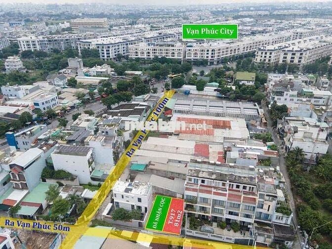 LÔ ĐẤT SÁT ĐINH THỊ THI ĐƯỜNG THÔNG 5.5x14.7m tổng 81m2 sổ mới xây cao