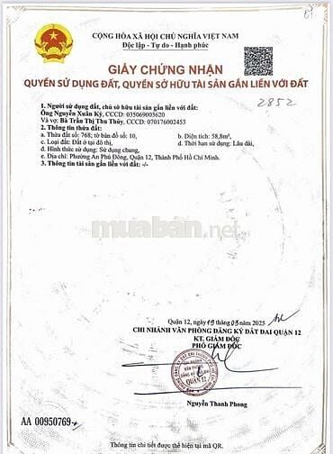Cần bán lô đất rẻ nhất phường an phú đông