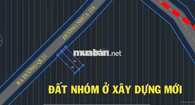 Bán đất mặt tiền 218 - Tân Thông Hội: 110,7m2 ( 5x22 ) - Giá 1 tỷ 400
