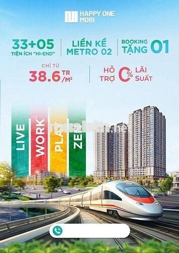 Booking Happy One Mori chỉ từ 25 triệu. Dự án  Bình Dương.