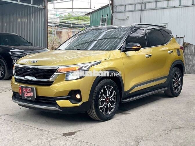Kia Seltos 2021 Luxury 1.4 Turbo,màu vàng,48000 km