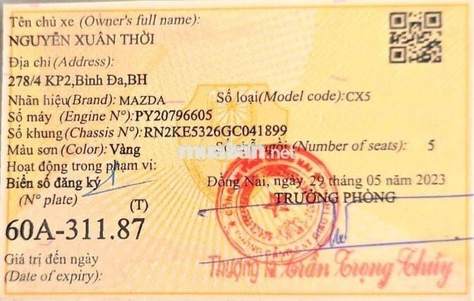 MAZDA CX5 2.5L SX 2016 AT 67000KM BẢO HÀNH 1 NĂM