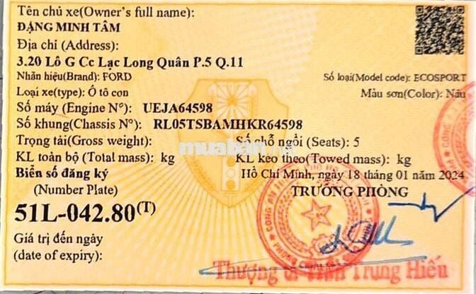 ECOSPORT 1.5L SX 2017 TITA 86000KM BẢO HÀNH 1 NĂM