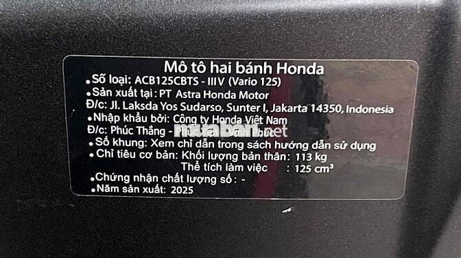 Honda Vario V3 125/2025