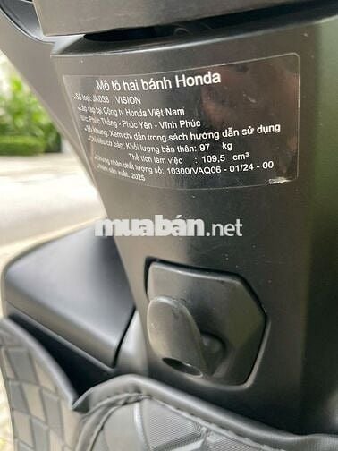 honda vision 2025 đk tháng 9