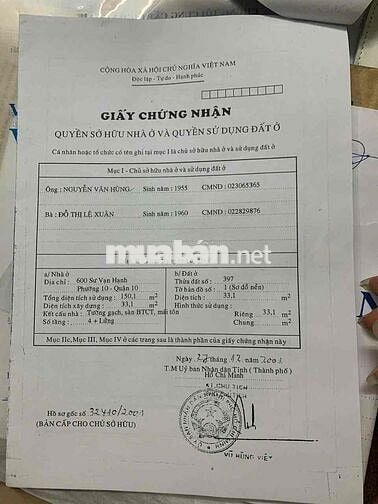 bán nhà mặt đường sư vạn hạnh q10,nở hậu,1trêt 4 lầu