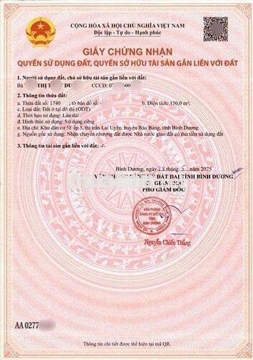 Đất đối diện chợ KCN Bàu Bàng, MT Đường Tạo Lực - 150m2 - chỉ 1,7 tỷ
