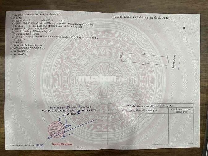 Cần tiền bán gấp lô đất Phú Sơn 2