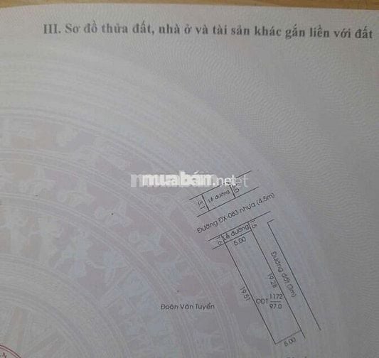 Bán đất mặt tiền DX 83 ngay sau bệnh viện 1500 giường và công an tỉnh