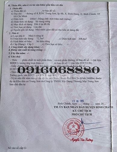 BÁN NHÀ MẶT TIỀN : 99 ĐƯỜNG SỐ 8 KDC TRUNG SƠN - X.  BÌNH HƯNG - H. BC