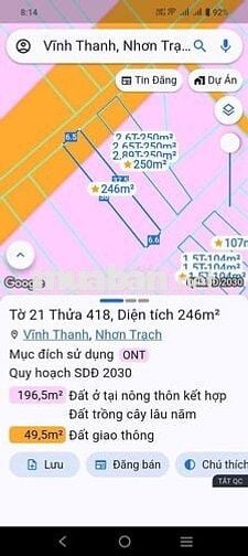 Chính chủ bán đất Vĩnh Thanh, Nhơn Trạch
