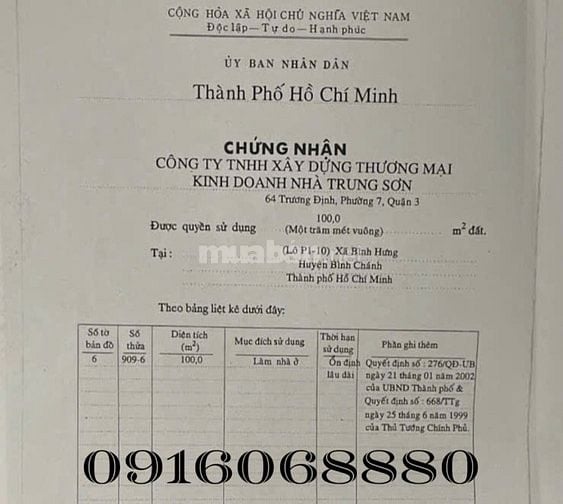 BÁN NHÀ MẶT TIỀN : 281 - 283 ĐƯỜNG SỐ 9A KDC TRUNG SƠN - X.  BÌNH HƯNG