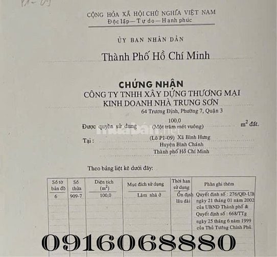 BÁN NHÀ MẶT TIỀN : 281 - 283 ĐƯỜNG SỐ 9A KDC TRUNG SƠN - X.  BÌNH HƯNG