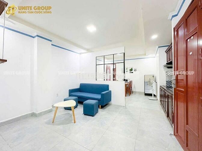 Căn hộ 1 phòng ngủ ban công - gần Lotte - Full nội thất