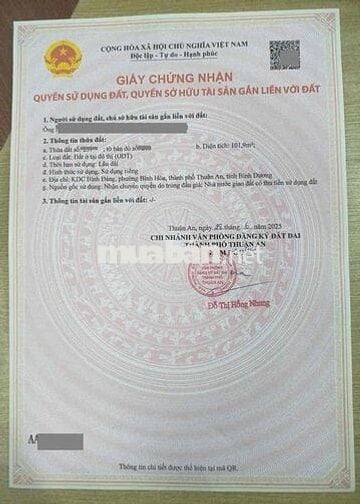 Đất KDC Bình Đáng, P Bình Hoà, Tp Thuận An