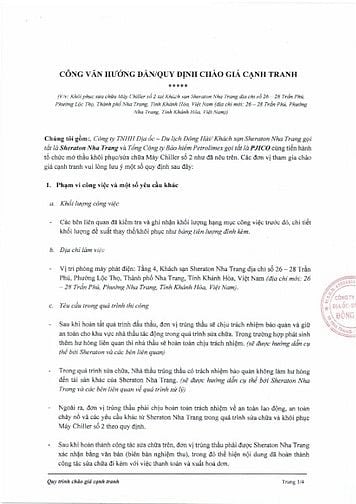 THÔNG BÁO MỜI CHÀO GIÁ / MỜI NHÀ THẦU THAM GIA KHẮC PHỤC MÁY