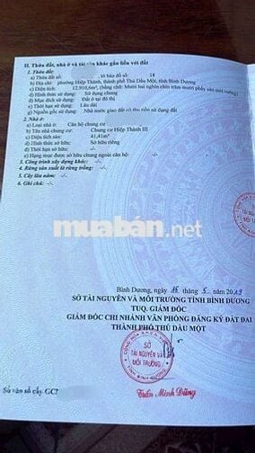 Chung cư Hiệp Thành 3, TP HCM, 41m2, sổ hồng: 820 triệu