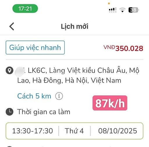 Tuyển giúp việc theo giờ LƯƠNG CAO làm GẦN NHÀ 